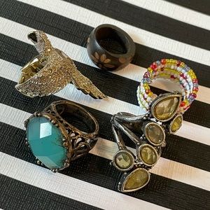 Gorgeous Bundle of 5 Statement Rings